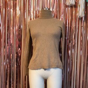 J. Crew Brown Cashmere Turtleneck Sweater